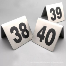 Hotel Restaurant Metal Stainless Steel Table Number